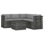vidaXL Muebles de palets de jardín 6 piezas cojines madera maciza pino vidaXL Muebles de palets de jardín 6 piezas cojines madera maciza pino