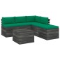 vidaXL Muebles de palets para jardín 6 pzas con cojines madera de pino vidaXL Muebles de palets para jardín 6 pzas con cojines madera de pino