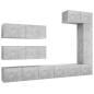 vidaXL Set muebles de salón TV 7 pzas madera ingeniería gris hormigón