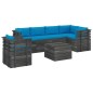 vidaXL Muebles de palets para jardín 7 pzas cojines madera maciza pino vidaXL Muebles de palets para jardín 7 pzas cojines madera maciza pino
