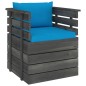 vidaXL Muebles de palets para jardín 7 pzas cojines madera maciza pino vidaXL Muebles de palets para jardín 7 pzas cojines madera maciza pino
