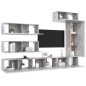 vidaXL Set muebles de salón TV 7 pzas madera ingeniería gris hormigón