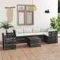 vidaXL Muebles de palets para jardín 7 pzas cojines madera maciza pino vidaXL Muebles de palets para jardín 7 pzas cojines madera maciza pino