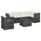 vidaXL Muebles de palets para jardín 7 pzas cojines madera maciza pino vidaXL Muebles de palets para jardín 7 pzas cojines madera maciza pino