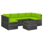 vidaXL Muebles de palets para jardín 7 pzas cojines madera maciza pino