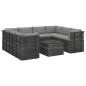 vidaXL Muebles de palets para jardín 9 pzas cojines madera maciza pino