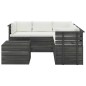 vidaXL Muebles de palets para jardín 6 pzas cojines madera maciza pino vidaXL Muebles de palets para jardín 6 pzas cojines madera maciza pino