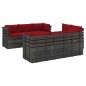 vidaXL Muebles de palets para jardín 9 pzas cojines madera maciza pino