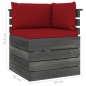 vidaXL Muebles de palets para jardín 9 pzas cojines madera maciza pino
