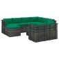 vidaXL Muebles de palets de jardín 10 pzas cojines madera maciza pino vidaXL Muebles de palets de jardín 10 pzas cojines madera maciza pino