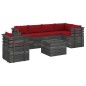 vidaXL Muebles de palets para jardín 7 pzas cojines madera maciza pino vidaXL Muebles de palets para jardín 7 pzas cojines madera maciza pino