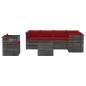 vidaXL Muebles de palets para jardín 7 pzas cojines madera maciza pino vidaXL Muebles de palets para jardín 7 pzas cojines madera maciza pino