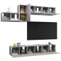 vidaXL Set muebles de salón TV 7 pzas madera ingeniería gris hormigón