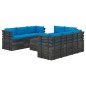 vidaXL Muebles de palets para jardín 9 pzas cojines madera maciza pino vidaXL Muebles de palets para jardín 9 pzas cojines madera maciza pino
