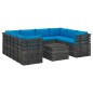 vidaXL Muebles de palets para jardín 9 pzas cojines madera maciza pino vidaXL Muebles de palets para jardín 9 pzas cojines madera maciza pino