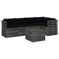 vidaXL Muebles de palets para jardín 6 pzas cojines madera maciza pino