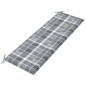 vidaXL Banco Batavia madera maciza teca y cojín a cuadros gris 150 cm vidaXL Banco Batavia madera maciza teca y cojín a cuadros gris 150 cm