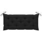 vidaXL Banco Batavia de teca maciza con cojín negro 120 cm vidaXL Banco Batavia de teca maciza con cojín negro 120 cm