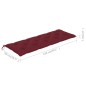 vidaXL Banco Batavia madera maciza de teca con cojín color vino 150 cm vidaXL Banco Batavia madera maciza de teca con cojín color vino 150 cm