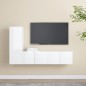 vidaXL Set de muebles de salón 3 pzas madera ingeniería blanco brillo vidaXL Set de muebles de salón 3 pzas madera ingeniería blanco brillo