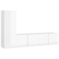 vidaXL Set de muebles de salón 3 pzas madera ingeniería blanco brillo vidaXL Set de muebles de salón 3 pzas madera ingeniería blanco brillo