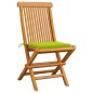 vidaXL Sillas de jardín 2 uds con cojines verde brillante madera teca vidaXL Sillas de jardín 2 uds con cojines verde brillante madera teca