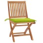 vidaXL Sillas de jardín 2 uds con cojines verde brillante madera teca vidaXL Sillas de jardín 2 uds con cojines verde brillante madera teca