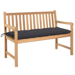 vidaXL Banco de jardín madera maciza teca con cojín antracita 120 cm