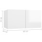 vidaXL Set de muebles de salón 3 pzas madera ingeniería blanco brillo vidaXL Set de muebles de salón 3 pzas madera ingeniería blanco brillo