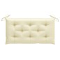 vidaXL Banco de jardín madera maciza de teca con cojín blanco 112 cm