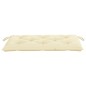 vidaXL Banco de jardín madera maciza de teca con cojín blanco 112 cm