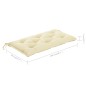 vidaXL Banco de jardín madera maciza de teca con cojín blanco 112 cm