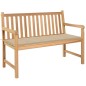 vidaXL Banco de jardín madera maciza de teca con cojín beige 120 cm vidaXL Banco de jardín madera maciza de teca con cojín beige 120 cm