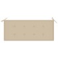 vidaXL Banco de jardín madera maciza de teca con cojín beige 120 cm vidaXL Banco de jardín madera maciza de teca con cojín beige 120 cm