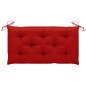 vidaXL Banco de jardín madera maciza de teca con cojín rojo 112 cm vidaXL Banco de jardín madera maciza de teca con cojín rojo 112 cm