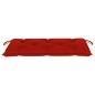 vidaXL Banco de jardín madera maciza de teca con cojín rojo 112 cm vidaXL Banco de jardín madera maciza de teca con cojín rojo 112 cm