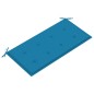 vidaXL Banco de jardín madera maciza de teca con cojín azul 112 cm vidaXL Banco de jardín madera maciza de teca con cojín azul 112 cm