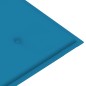vidaXL Banco de jardín madera maciza de teca con cojín azul 112 cm vidaXL Banco de jardín madera maciza de teca con cojín azul 112 cm