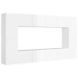 vidaXL Set de muebles de salón 8 pzas madera ingeniería blanco brillo
