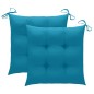 vidaXL Sillas de jardín 2 uds madera de teca con cojines azul claro vidaXL Sillas de jardín 2 uds madera de teca con cojines azul claro