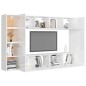 vidaXL Set de muebles de salón 8 pzas madera ingeniería blanco brillo