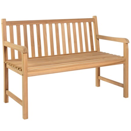 vidaXL Banco de jardín madera de teca con cojín verde brillante 120 cm