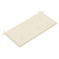 vidaXL Banco de jardín madera maciza de teca con cojín crema 112 cm vidaXL Banco de jardín madera maciza de teca con cojín crema 112 cm