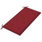 vidaXL Banco de jardín madera maciza teca con cojín rojo tinto 112 cm vidaXL Banco de jardín madera maciza teca con cojín rojo tinto 112 cm