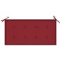 vidaXL Banco de jardín madera maciza teca con cojín rojo tinto 112 cm vidaXL Banco de jardín madera maciza teca con cojín rojo tinto 112 cm