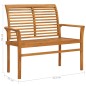 vidaXL Banco de jardín madera maciza teca con cojín rojo tinto 112 cm vidaXL Banco de jardín madera maciza teca con cojín rojo tinto 112 cm