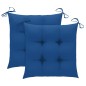 vidaXL Silla mecedora de madera maciza de teca con cojín azul vidaXL Silla mecedora de madera maciza de teca con cojín azul