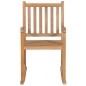 vidaXL Silla mecedora de madera maciza de teca con cojín azul vidaXL Silla mecedora de madera maciza de teca con cojín azul