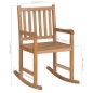 vidaXL Silla mecedora de madera maciza de teca con cojín azul vidaXL Silla mecedora de madera maciza de teca con cojín azul
