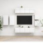 vidaXL Set de muebles de salón 8 pzas madera ingeniería blanco brillo